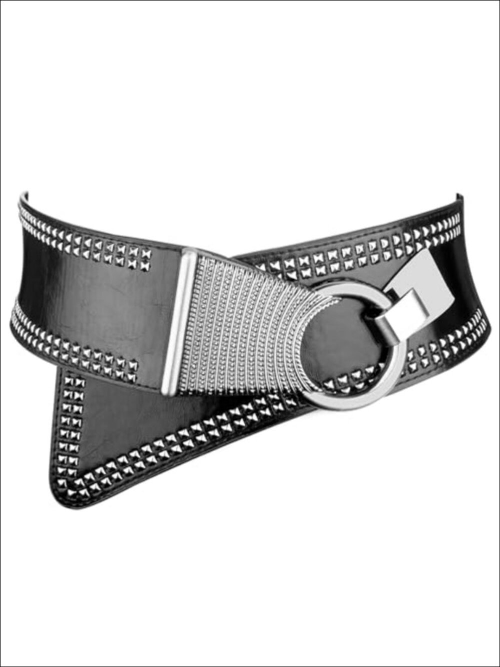 Studded Elastic Wide Belt Punk Chunky Waist Belt for 80s Dresses